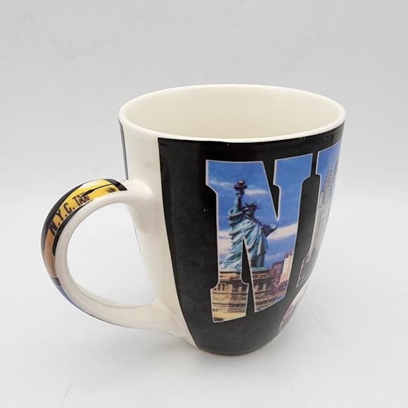 Vtg New York City Coffee Mug Cup 2 Pair Souvenir All For You Retro City Graphics - Picture 11 of 15